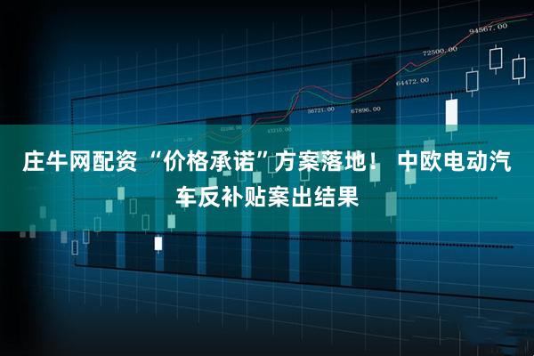 庄牛网配资 “价格承诺”方案落地！ 中欧电动汽车反补贴案出结果